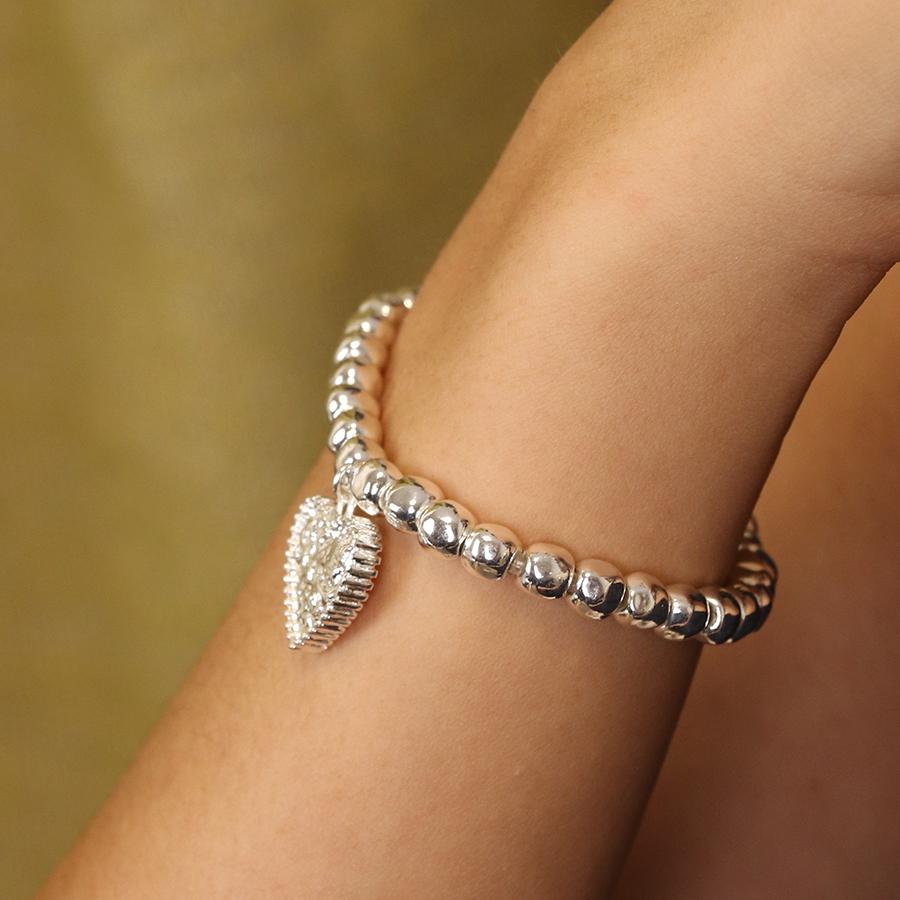 Silver plated heart bracelet